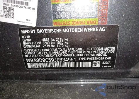 2018 BMW 330I xDrive из США, поврежденный, VIN WBA8D9C59JEB34951